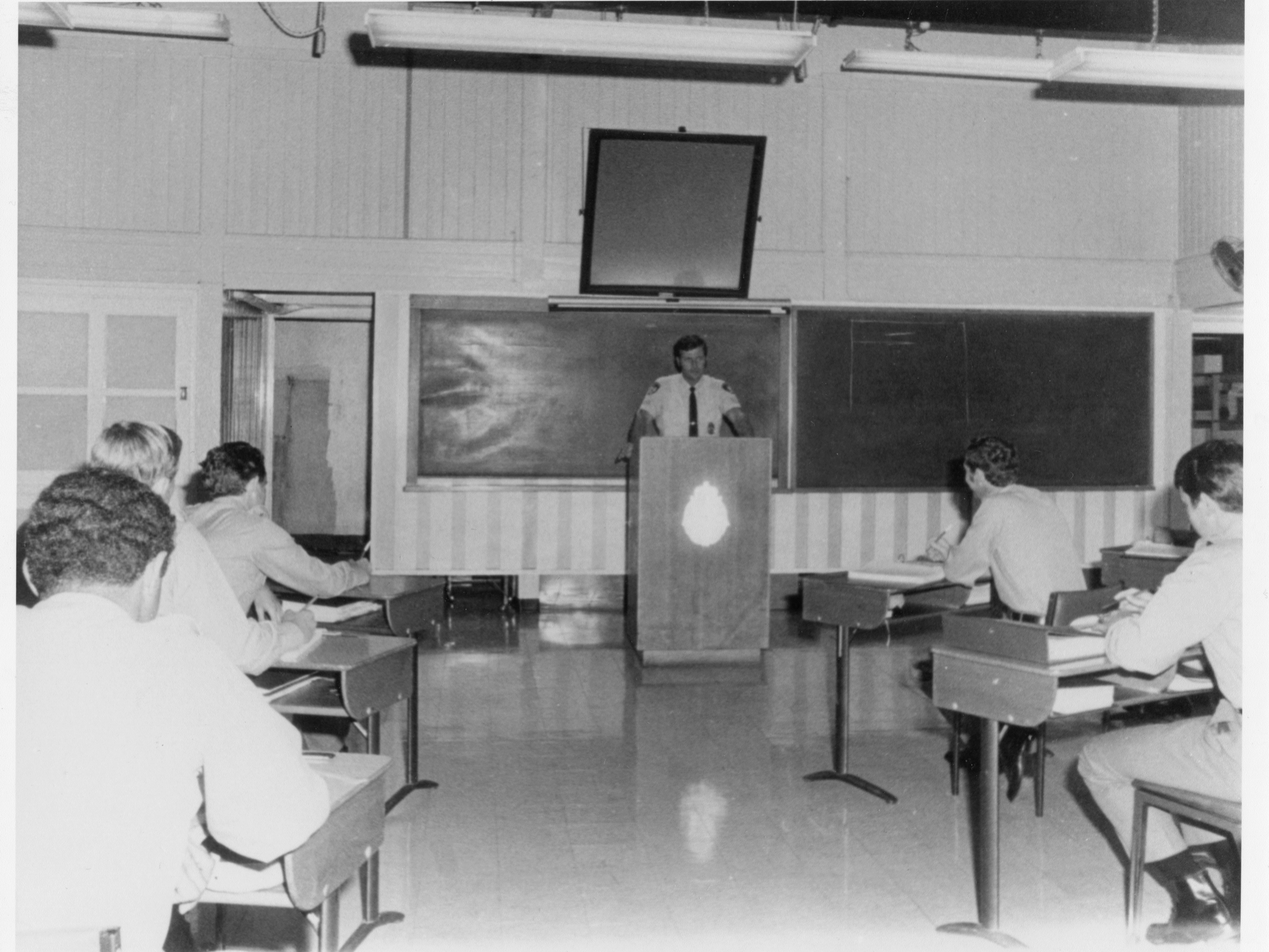 Classes begin at the Police Academy that was housed at Gorman between 1976-1979.